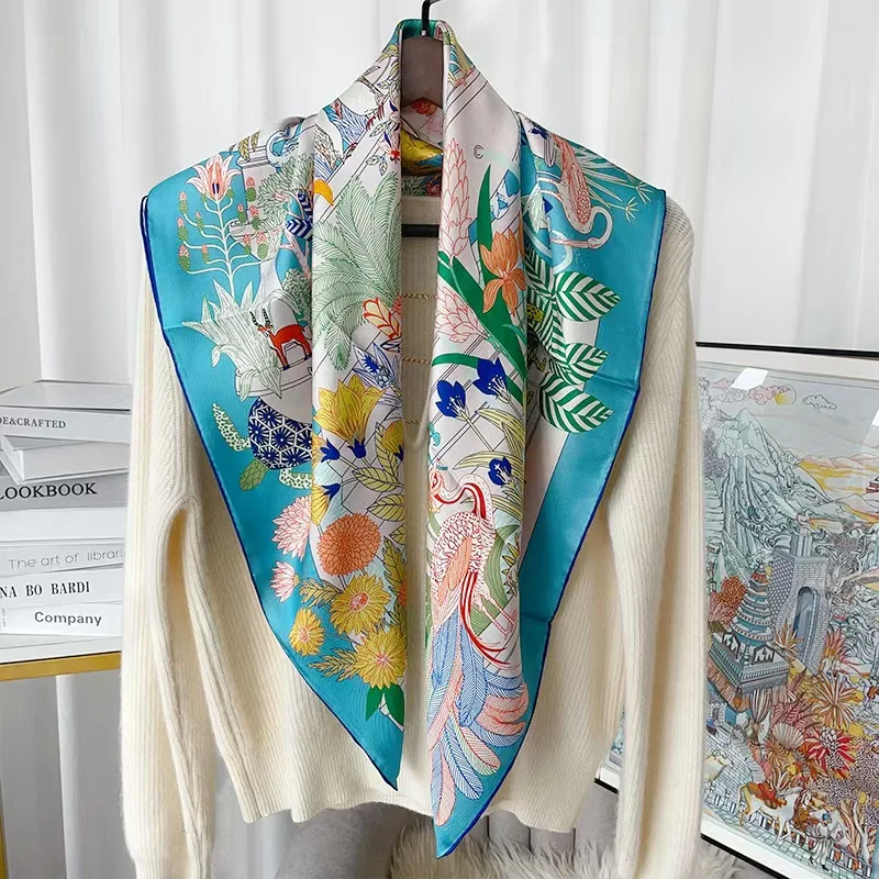Chinese style silk embroidery scarf New retro style comfortable soft luxury silk scarf 90X90 CM
Chinese style silk embroidery scarf New retro style comfortable soft luxury silk scarf 90X90 CM