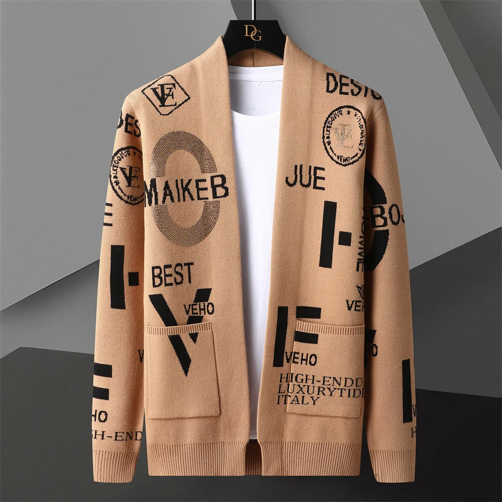 Luxury Hot Drill Cardigan Sweater Men Clothing Hombre Botone Outwear Cardigan SweaterLetter Rhinestone Printed Cardigan Jacket
Luxury Hot Drill Cardigan Sweater Men Clothing Hombre Botone Outwear Cardigan SweaterLetter Rhinestone Printed Cardigan Jacket