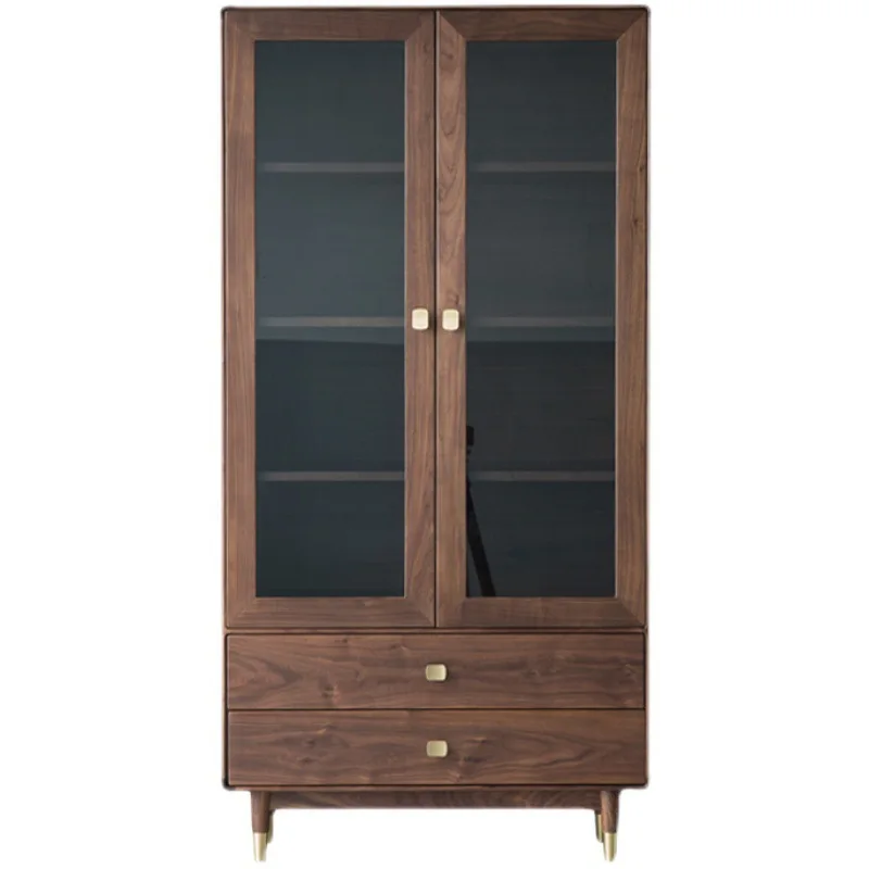 Walnut solid wood bookcase, living room storage cabinet floor-to-ceiling glass, double-door vertical cabinet Nordic simplicity
Walnut solid wood bookcase, living room storage cabinet floor-to-ceiling glass, double-door vertical cabinet Nordic simplicity