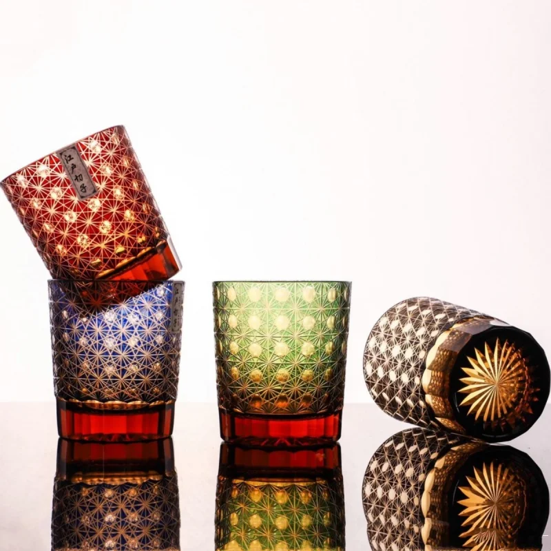 8.5 oz Classical Edo Kiriko Colored Crystal Whisky Tumbler Hand Cut To Clear Bar ware Glasses
8.5 oz Classical Edo Kiriko Colored Crystal Whisky Tumbler Hand Cut To Clear Bar ware Glasses