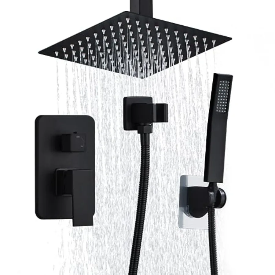 8 Inch Shower Faucet Set Ceiling Mount High Pressure Rainfall Shower System Square Rain Shower Head with Handheld Spray Combo C
8 Inch Shower Faucet Set Ceiling Mount High Pressure Rainfall Shower System Square Rain Shower Head with Handheld Spray Combo C