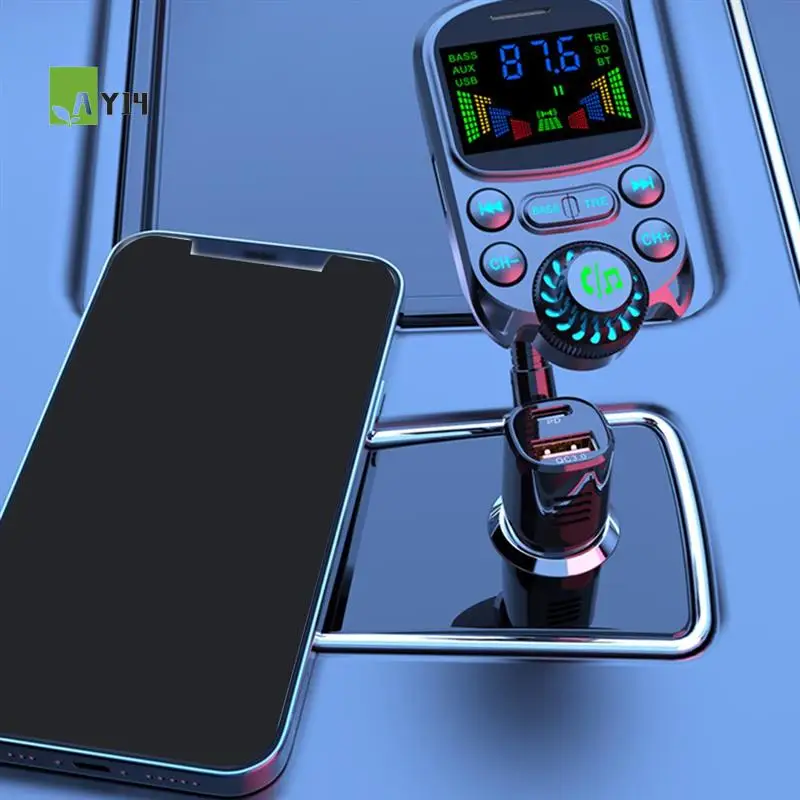 AY14 -Bluetooth-Compatible Car Kit Cigarette Lighter Handsfree FM Transmitter AUX Audio Wireless MP3 Player PD QC3.0
AY14 -Bluetooth-Compatible Car Kit Cigarette Lighter Handsfree FM Transmitter AUX Audio Wireless MP3 Player PD QC3.0