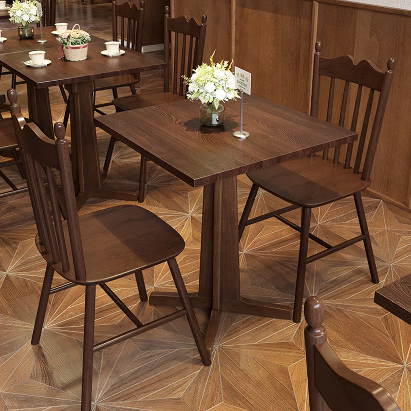 American western restaurant catering milk tea dessert shop solid wood dining table dining chair commercial retro
American western restaurant catering milk tea dessert shop solid wood dining table dining chair commercial retro