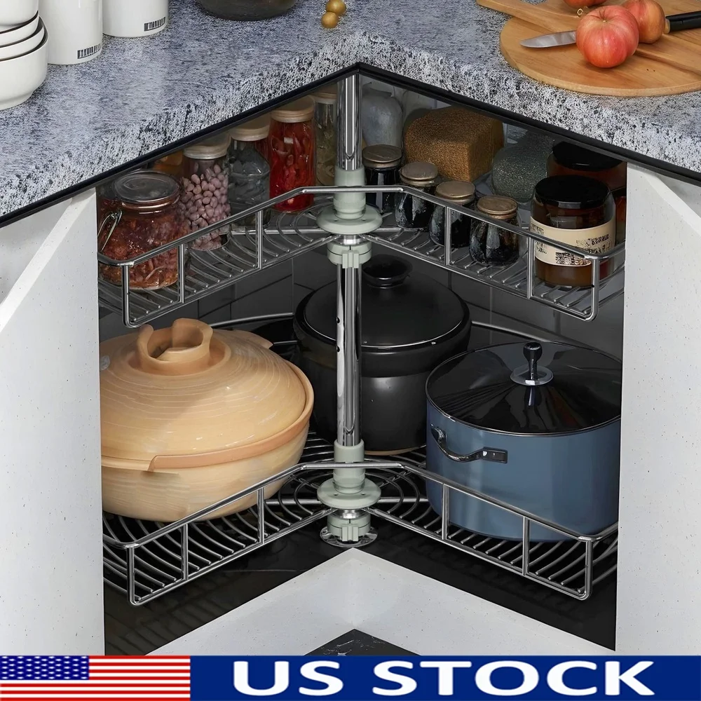 28-дюймовый 2-уровневый угловой органайзер Lazy Susan с регулируемой высотой, решение для хранения из нержавеющей стали, сверхмощная вращающаяся стойка
28-дюймовый 2-уровневый угловой органайзер Lazy Susan с регулируемой высотой, решение для хранения из нержавеющей стали, сверхмощная вращающаяся стойка