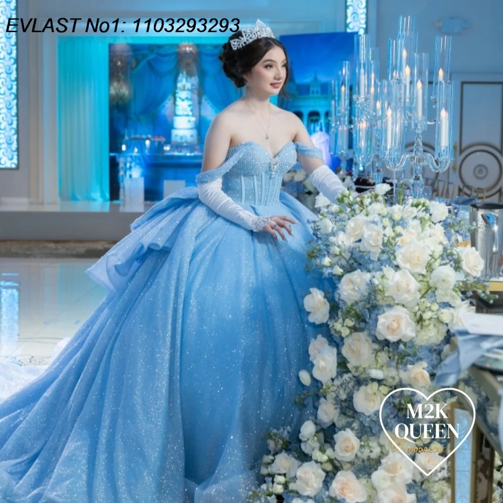EVLAST индивидуальное блестящее небесно-голубое бальное платье Quinceanera платье с блестящей аппликацией и бантом из бисера Sweet 16, Vestidos De 15 Anos E1Q880
EVLAST индивидуальное блестящее небесно-голубое бальное платье Quinceanera платье с блестящей аппликацией и бантом из бисера Sweet 16, Vestidos De 15 Anos E1Q880