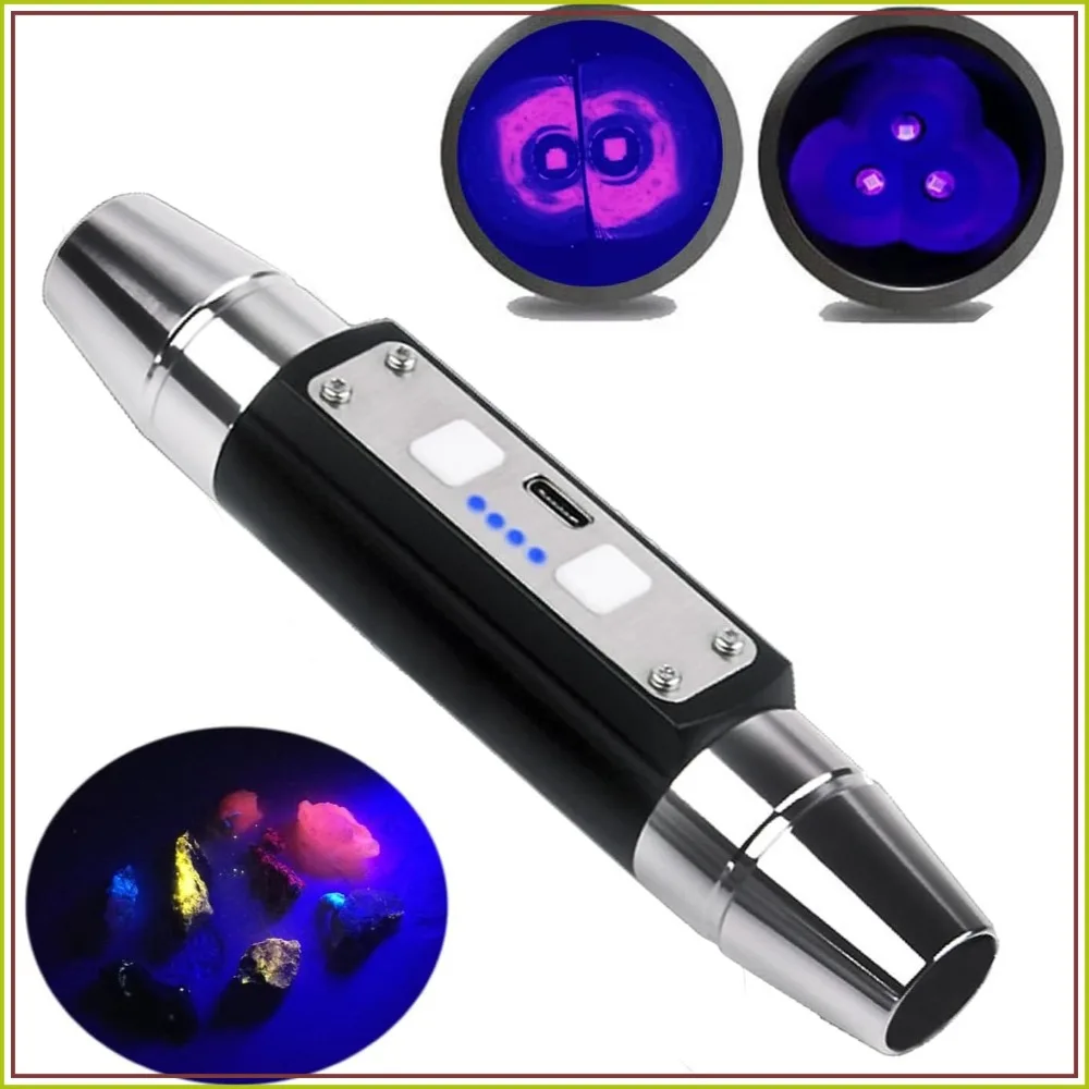 254nm UVC & 365nm 395nm UVA LED Flashlight for Yooperlites, Minerals, Banknotes, Stamps, ID Cards, Passports, with Optical Filter
254nm UVC & 365nm 395nm UVA LED Flashlight for Yooperlites, Minerals, Banknotes, Stamps, ID Cards, Passports, with Optical Filter