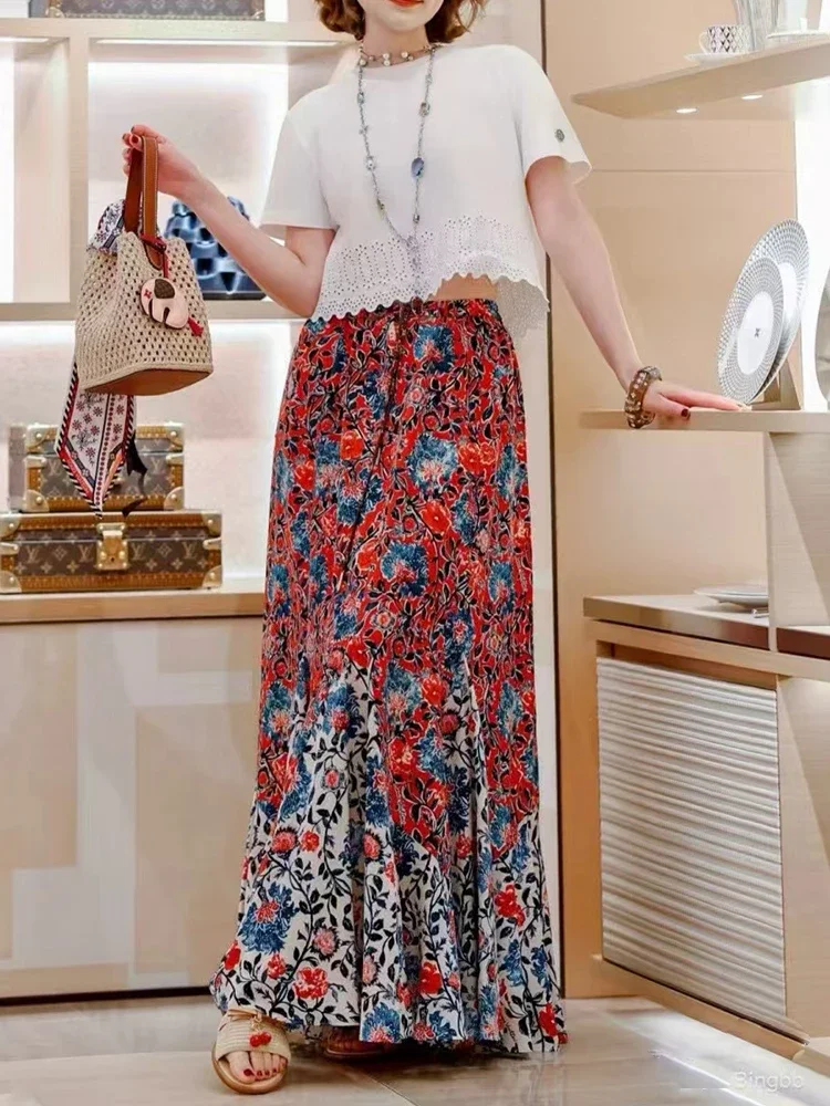 Designer's retro printed elastic high-waisted skirt 2025 autumn women's fashion versatile pleated loose wide-hem puffy skirt
Designer's retro printed elastic high-waisted skirt 2025 autumn women's fashion versatile pleated loose wide-hem puffy skirt