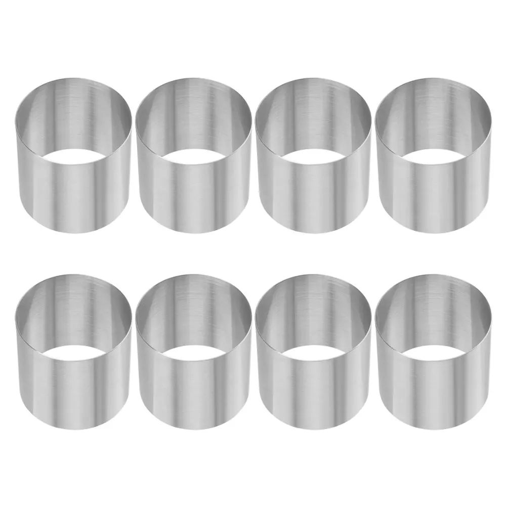 8 Pcs Stainless Steel Cake Mold Mini Round Mousse Circle Baking Rings Kitchen Tools Pastry Tart Collar Pan Cookware
8 Pcs Stainless Steel Cake Mold Mini Round Mousse Circle Baking Rings Kitchen Tools Pastry Tart Collar Pan Cookware