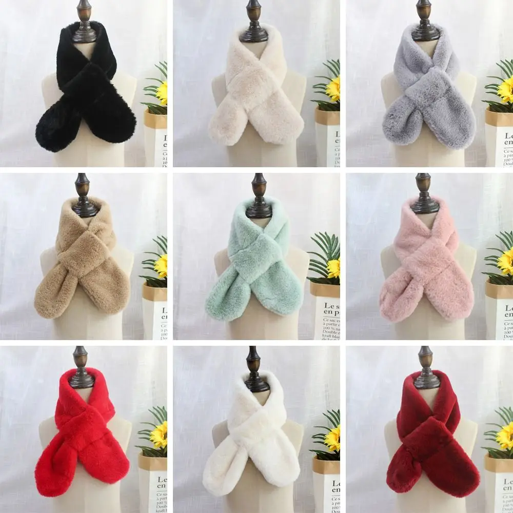 Children Boys Girls Winter Warm Thicken Cross Collar Scarf Solid Color Faux Rabbit Fur Plush Cute Shawl Scarfs
Children Boys Girls Winter Warm Thicken Cross Collar Scarf Solid Color Faux Rabbit Fur Plush Cute Shawl Scarfs