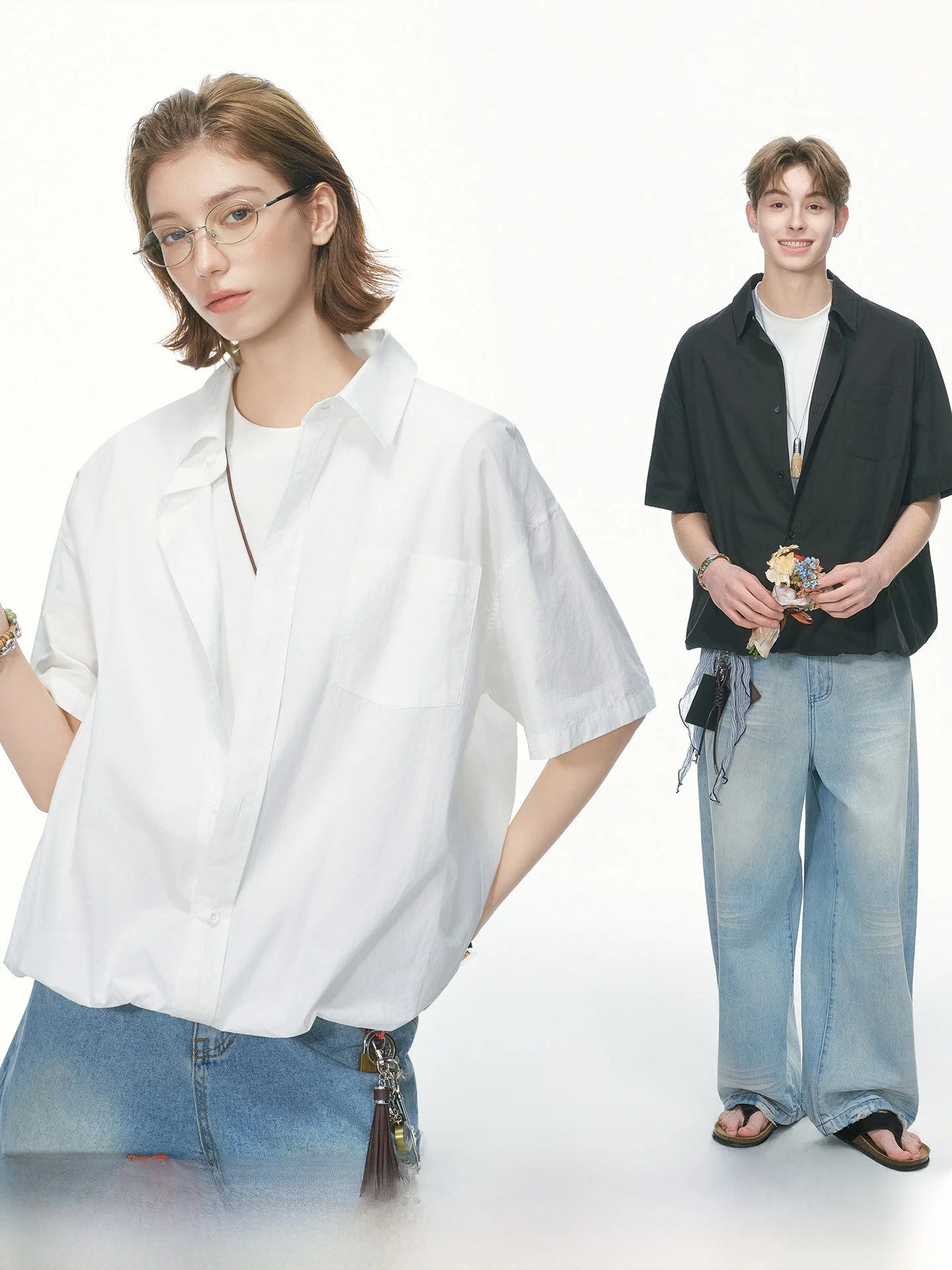 White Padded Short Sleeve Shirt Couple's Summer 2026 New Simple Style Men Women Cotton Breathable Loose Fit Shirt Casual Commute
White Padded Short Sleeve Shirt Couple's Summer 2026 New Simple Style Men Women Cotton Breathable Loose Fit Shirt Casual Commute