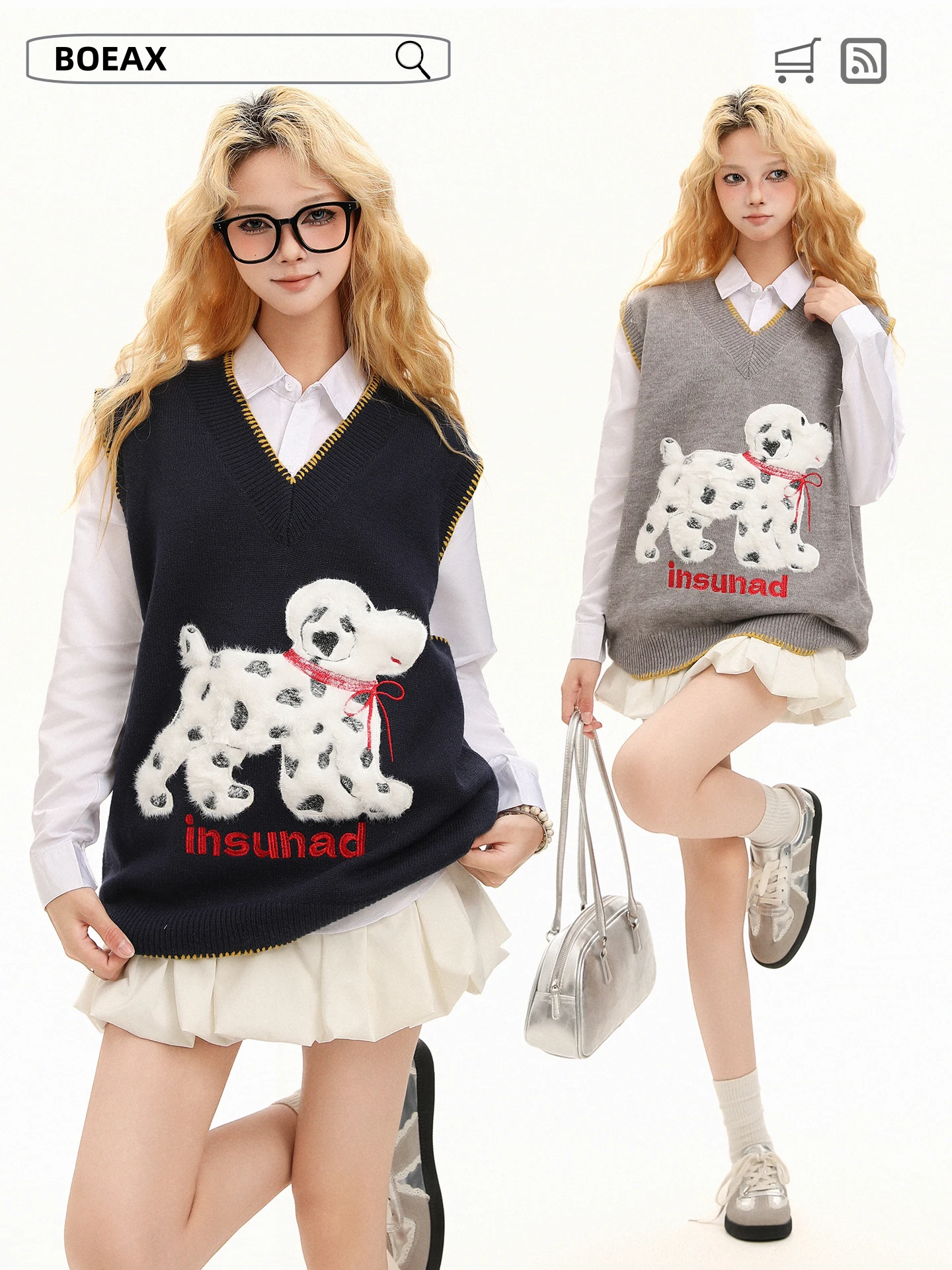 Boeax American Retro Plu Dog V-ne Sweater Women Winter New College Sle Versatile Knitted irt Comfortable Loose Fit
Boeax American Retro Plu Dog V-ne Sweater Women Winter New College Sle Versatile Knitted irt Comfortable Loose Fit