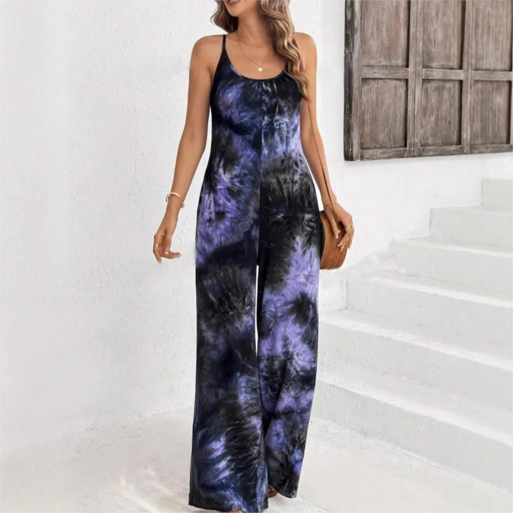 Sexy Halter Tie Dye Loose Women's Romper Summer Fashion Pocket Casual Loose Simple Beach Vacation Female Romper 2025
Sexy Halter Tie Dye Loose Women's Romper Summer Fashion Pocket Casual Loose Simple Beach Vacation Female Romper 2025
