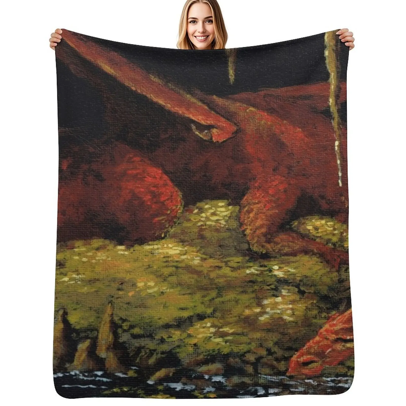 Dragon's Cave Lair and Treasure Hoard - Painting Throw Blanket No Pilling Soft Warm Blanket for Bed
Dragon's Cave Lair and Treasure Hoard - Painting Throw Blanket No Pilling Soft Warm Blanket for Bed
