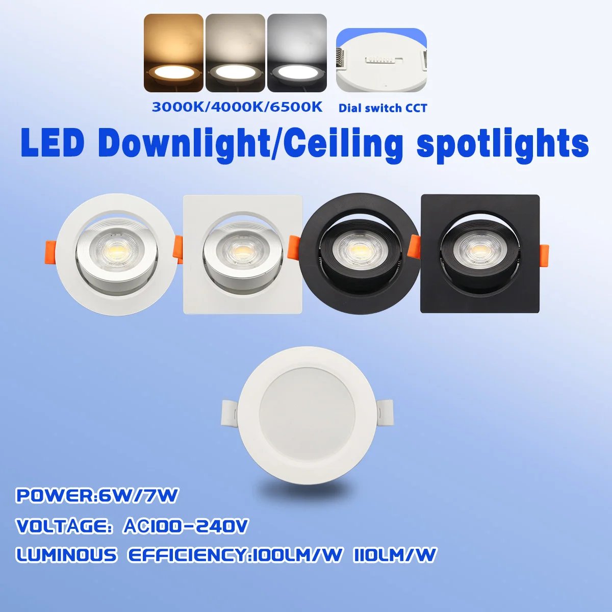4pcs CCT 3000/4000/6500K Spot Led Downlight Anti-glare Ceiling Lamp Foldable Spotlights for BedRoom Bathroom Surface Mounted
4pcs CCT 3000/4000/6500K Spot Led Downlight Anti-glare Ceiling Lamp Foldable Spotlights for BedRoom Bathroom Surface Mounted