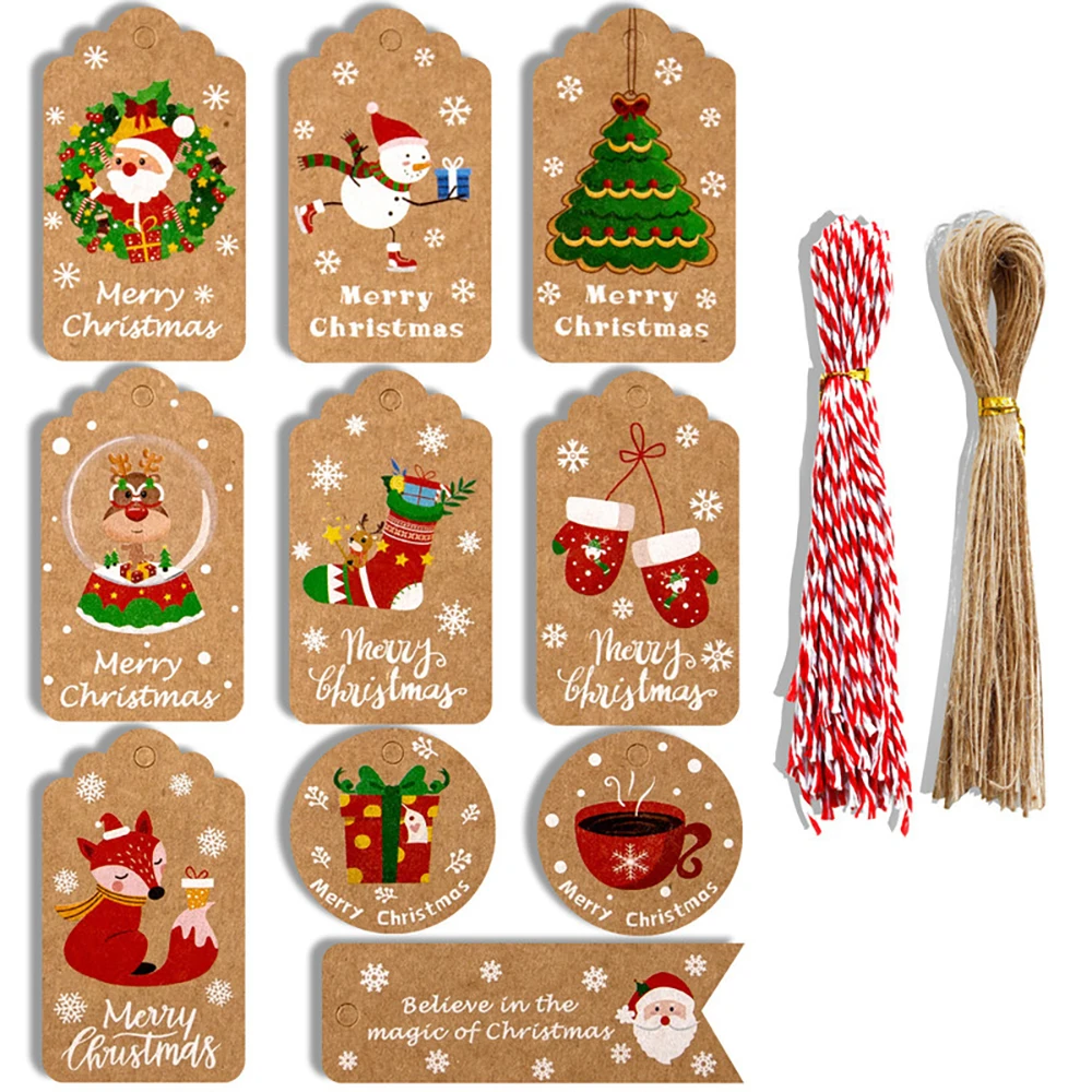 100Pcs Merry Christmas Gift Tags Santa Claus Snowman Xmas Tree DIY Hang Tags with Rope New Year Party Gift Wrapping Labels
100Pcs Merry Christmas Gift Tags Santa Claus Snowman Xmas Tree DIY Hang Tags with Rope New Year Party Gift Wrapping Labels