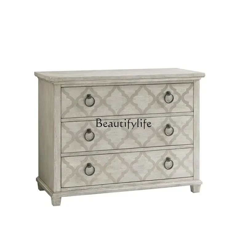 FG44American Country Solid Wood Storage Side Cabinet European Retro Painted Decorative Chest of Drawers
FG44American Country Solid Wood Storage Side Cabinet European Retro Painted Decorative Chest of Drawers