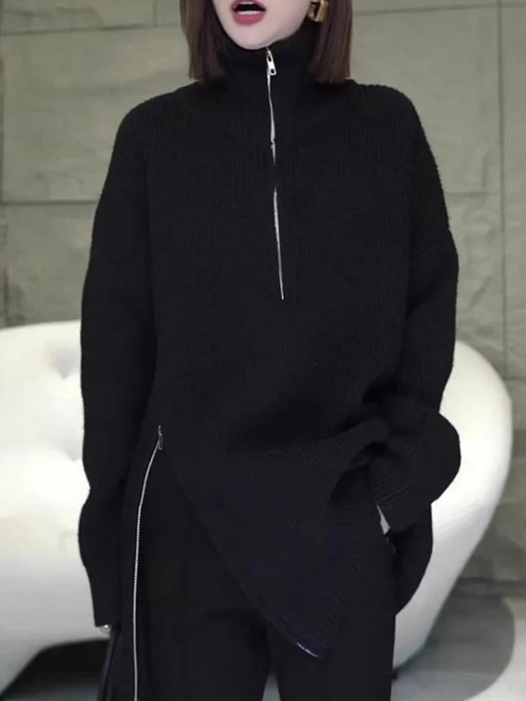 Стильный вязаный топ для женщин: осенне-зимняя новинка, асимметричная молния, длинный рукав, универсальный свободный крой, высокий воротник
Стильный вязаный топ для женщин: осенне-зимняя новинка, асимметричная молния, длинный рукав, универсальный свободный крой, высокий воротник