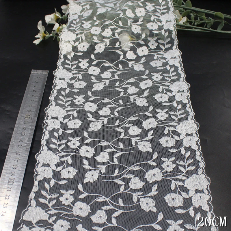 20Yards White Floral Embroidered Lace For Clothing Accessories Dress Sewing Applique Costume Lace Fabric
20Yards White Floral Embroidered Lace For Clothing Accessories Dress Sewing Applique Costume Lace Fabric
