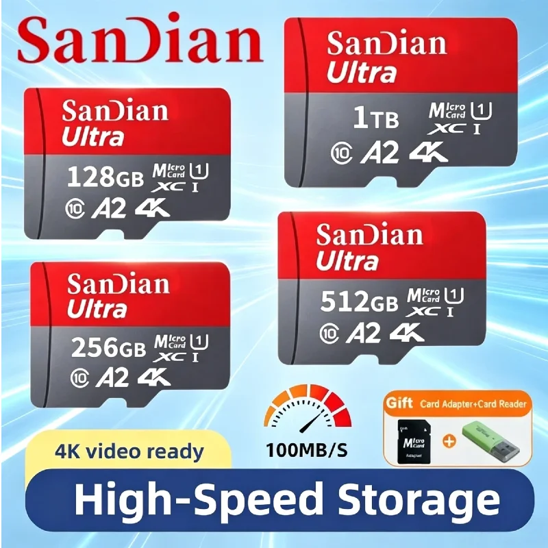 Original Universal Micro TF SD Card 128GB 256GB Class 10 High Speed Stable Memory Card for Multimedia Electronic Devices
Original Universal Micro TF SD Card 128GB 256GB Class 10 High Speed Stable Memory Card for Multimedia Electronic Devices