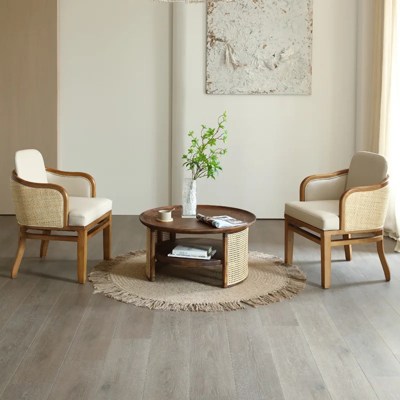 Customizable Japanese-style home meeting table combination home rattan leisure living room solid wood sofa chair
Customizable Japanese-style home meeting table combination home rattan leisure living room solid wood sofa chair