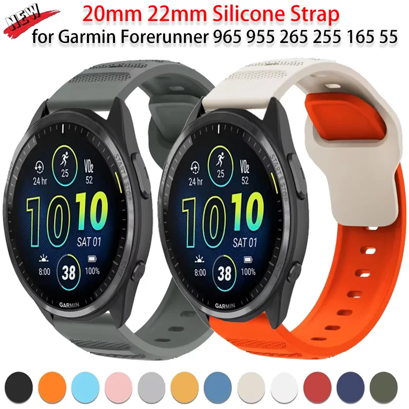 20mm 22mm Silicone Strap for Garmin Forerunner 965 955 265 255 165 55 comfortable breathable Replacement Wristband Garmin Venu 3
20mm 22mm Silicone Strap for Garmin Forerunner 965 955 265 255 165 55 comfortable breathable Replacement Wristband Garmin Venu 3