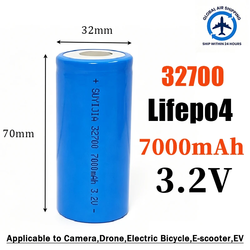 32700 7000mAh -3.2V Lifepo4 professional lithium iron phosphate rechargeable battery
32700 7000mAh -3.2V Lifepo4 professional lithium iron phosphate rechargeable battery