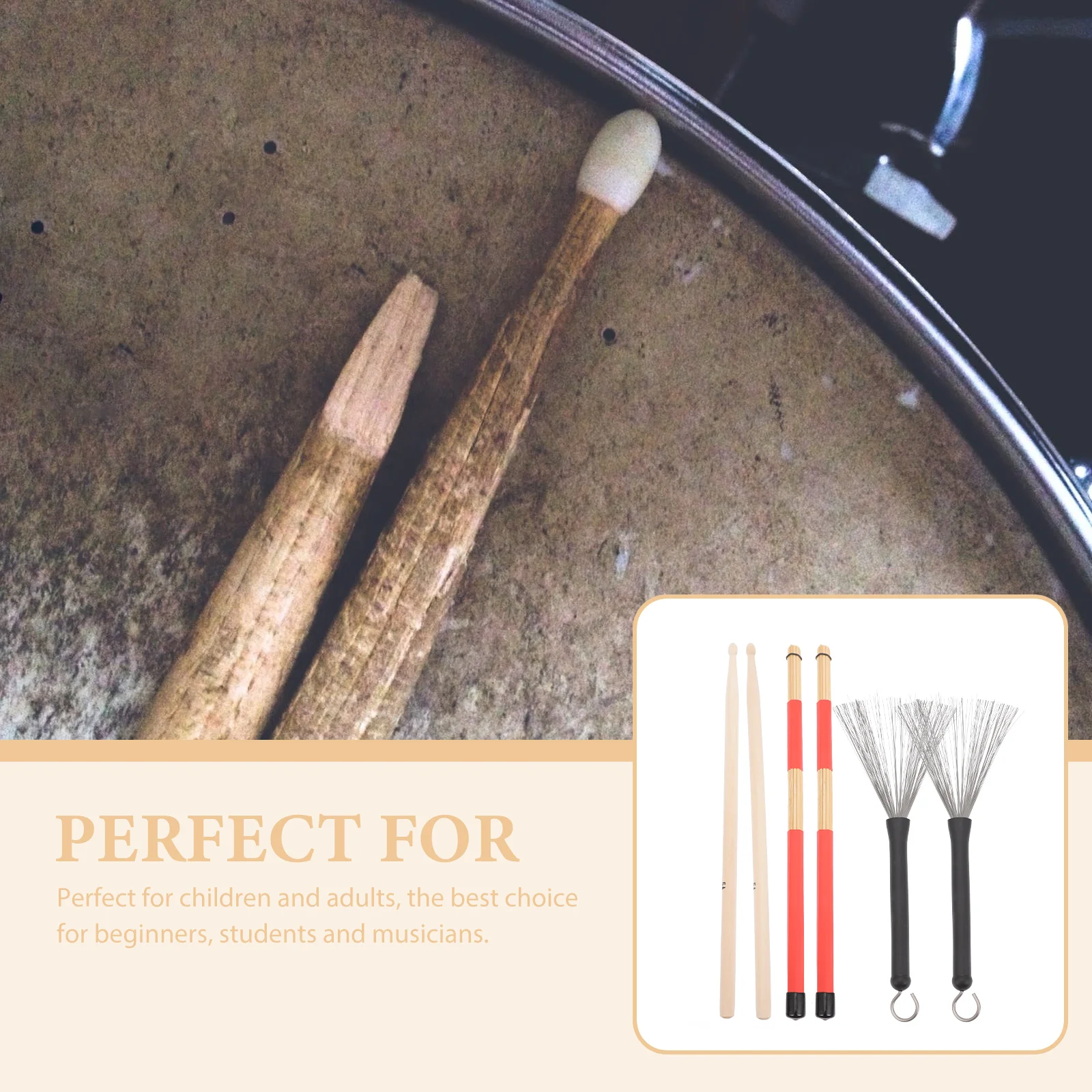 Wire Brush Drum Sticks Steel Wood Wire Drum Brush Durable Practical Beginner Children Adults Stage Concert Band
Wire Brush Drum Sticks Steel Wood Wire Drum Brush Durable Practical Beginner Children Adults Stage Concert Band