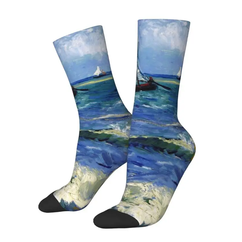 Мужские носки Винсента Ван Гога на заказ, унисекс, Kawaii, пляжные носки с 3D принтом, Scheveningen in Stormy Weather Dress
Мужские носки Винсента Ван Гога на заказ, унисекс, Kawaii, пляжные носки с 3D принтом, Scheveningen in Stormy Weather Dress