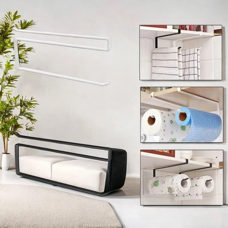 Paper Roll Holder Towel Rack Cling Film Storage Bathroom Hanging Shelf Toilet paper rack Towel hanger for bathroom Napkin holder
Paper Roll Holder Towel Rack Cling Film Storage Bathroom Hanging Shelf Toilet paper rack Towel hanger for bathroom Napkin holder