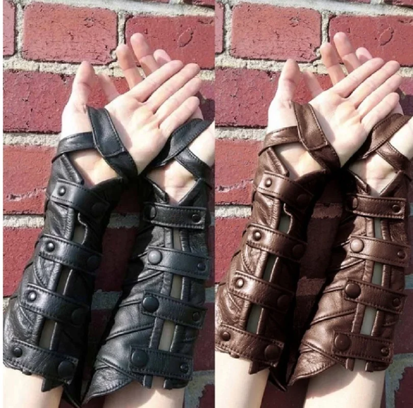 Steampunk Medieval Leather Armor Gloves Wide Cuffs Bracer For Men Warrior Gauntlet Cosplay Renaissance Knights Wristband
Steampunk Medieval Leather Armor Gloves Wide Cuffs Bracer For Men Warrior Gauntlet Cosplay Renaissance Knights Wristband