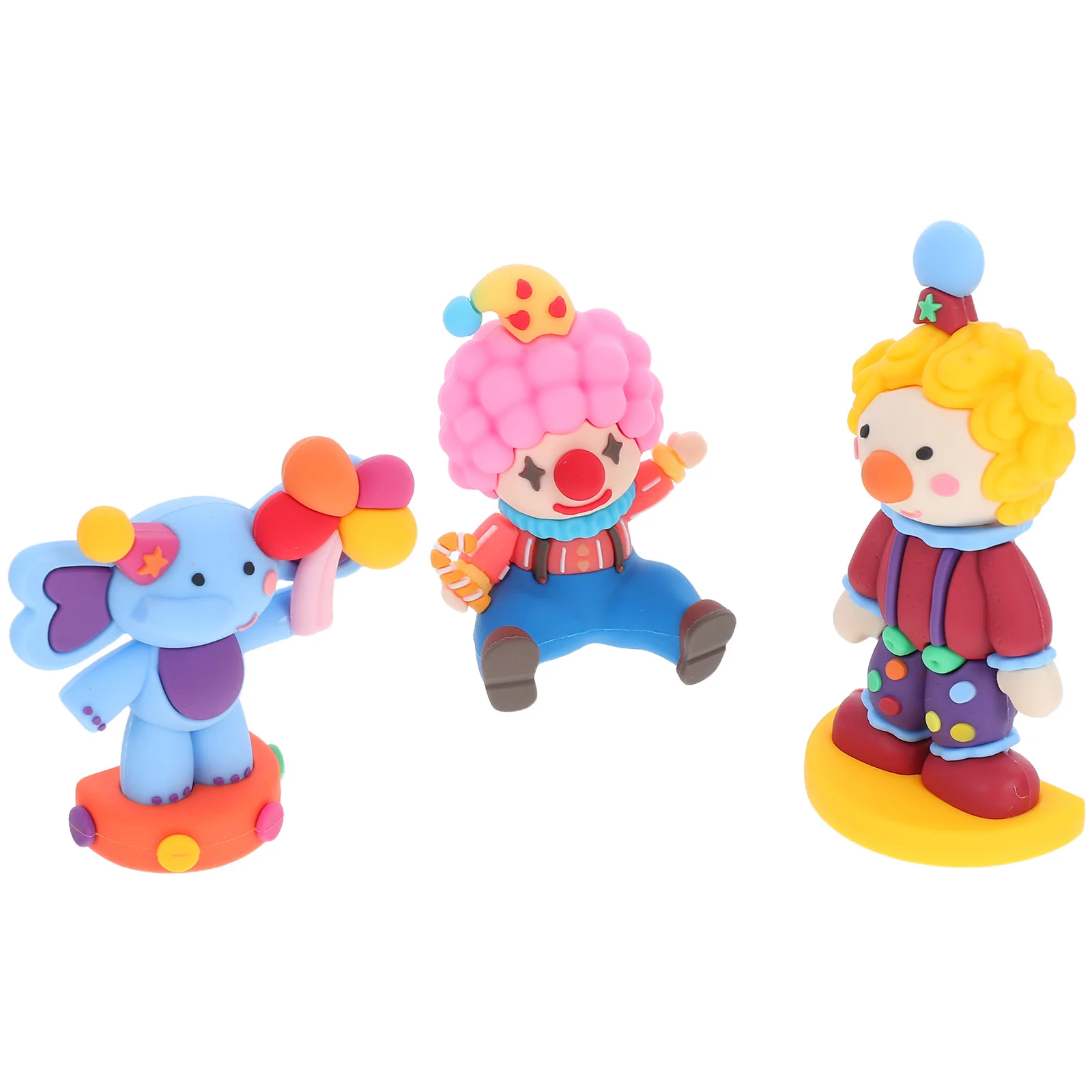 3Pcs Tabletop Decor Lovely Clown Design for Office Desk Bookshelf Bonsai Arrangement Cake Decor Miniature Elephant Figure Set
3Pcs Tabletop Decor Lovely Clown Design for Office Desk Bookshelf Bonsai Arrangement Cake Decor Miniature Elephant Figure Set