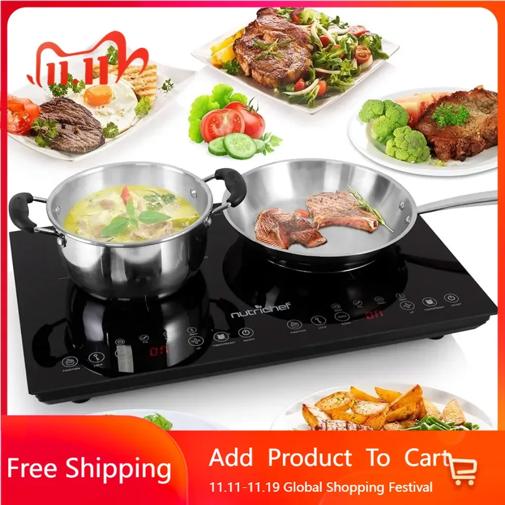 Electric Induction Cooker 120V-1800w Portable Digital Ceramic Countertop Double Burner Cooktop w/Kids Safety Lock,easy to clean
Electric Induction Cooker 120V-1800w Portable Digital Ceramic Countertop Double Burner Cooktop w/Kids Safety Lock,easy to clean