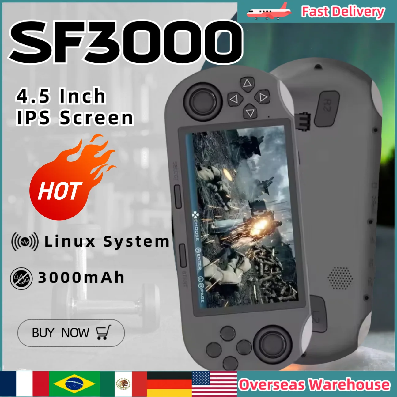 SF3000 Mini Handheld Game Player 4.5 Inch IPS Screen Portable Retro Video Game Console Built-in 20000+Games PS1/GBA/SFC For Man
SF3000 Mini Handheld Game Player 4.5 Inch IPS Screen Portable Retro Video Game Console Built-in 20000+Games PS1/GBA/SFC For Man