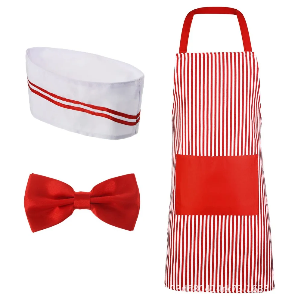 Carnivals Circus Waiter Cosplay Red and White Stripe Apron with Hat Chef Costume Roleplay Theme Party Kitchen Uniforms Women Men
Carnivals Circus Waiter Cosplay Red and White Stripe Apron with Hat Chef Costume Roleplay Theme Party Kitchen Uniforms Women Men
