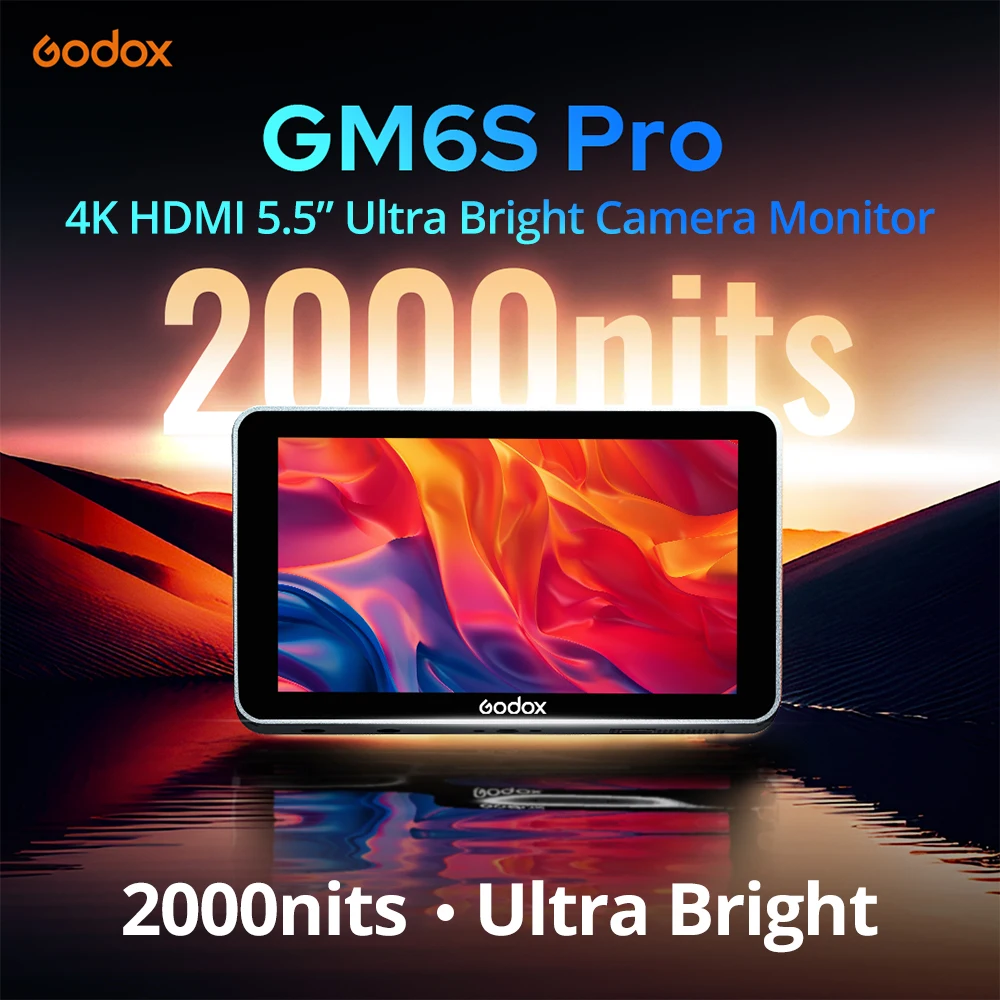Godox GM6S Pro 5.5" DSLR Camera Field Monitor 4K HDMI Ultra Bright Monitor 1920x1080 IPS Touch Screen with 3D LUT Input
Godox GM6S Pro 5.5" DSLR Camera Field Monitor 4K HDMI Ultra Bright Monitor 1920x1080 IPS Touch Screen with 3D LUT Input 