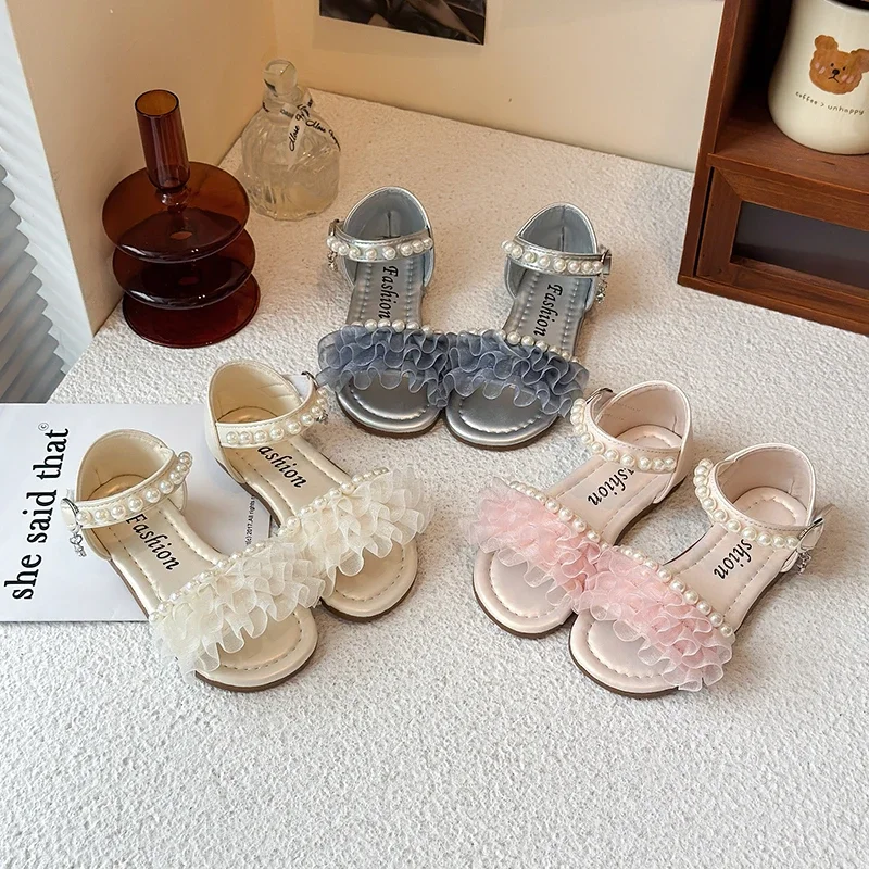 Summer Children's Fashion Sandals Girls Rhinestone Princess Shoes Kids Lace Pearl Flower Beach Sandals Size 23-33
Summer Children's Fashion Sandals Girls Rhinestone Princess Shoes Kids Lace Pearl Flower Beach Sandals Size 23-33