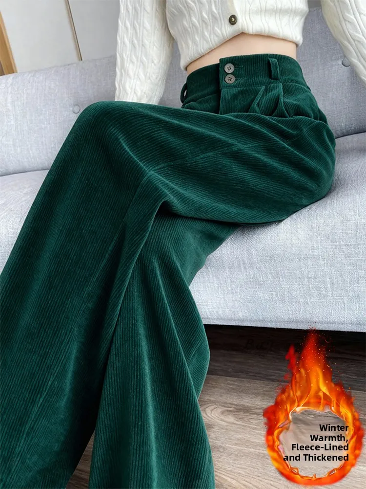 Ladies een Corduroy Straight Leg Pants Thiened Casual Autumn Winter Faion Design Loose Comfortable Women's Trousers
Ladies een Corduroy Straight Leg Pants Thiened Casual Autumn Winter Faion Design Loose Comfortable Women's Trousers