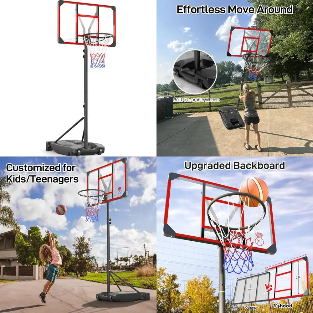 Adjustable Portable Basketball Hoop for Kids, Teenagers, and Youth - Outdoor Backyard Driveway Basketball Goals 4.82 to 8.53 Fee
Adjustable Portable Basketball Hoop for Kids, Teenagers, and Youth - Outdoor Backyard Driveway Basketball Goals 4.82 to 8.53 Fee