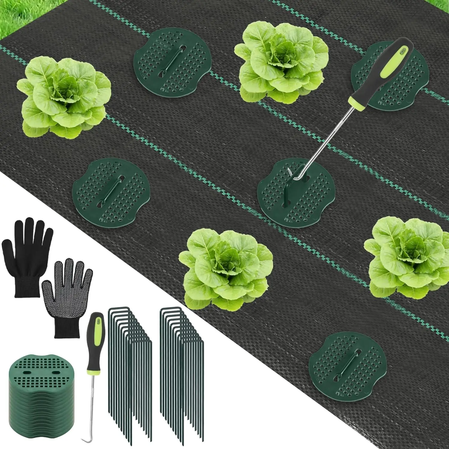 4ftx50ft Heavy Duty Weed Barrier Fabric Kit with Staples, Gaskets, Hook & Gloves for Garden Landscaping
4ftx50ft Heavy Duty Weed Barrier Fabric Kit with Staples, Gaskets, Hook & Gloves for Garden Landscaping
