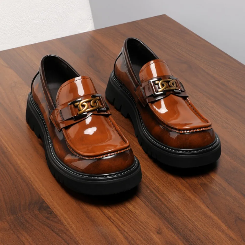 Genuine Leather Loafers for Men Shiny Leather Wide Big Toe Thick Sole Height Increasing Business Casual Slip Male Shoes
Genuine Leather Loafers for Men Shiny Leather Wide Big Toe Thick Sole Height Increasing Business Casual Slip Male Shoes