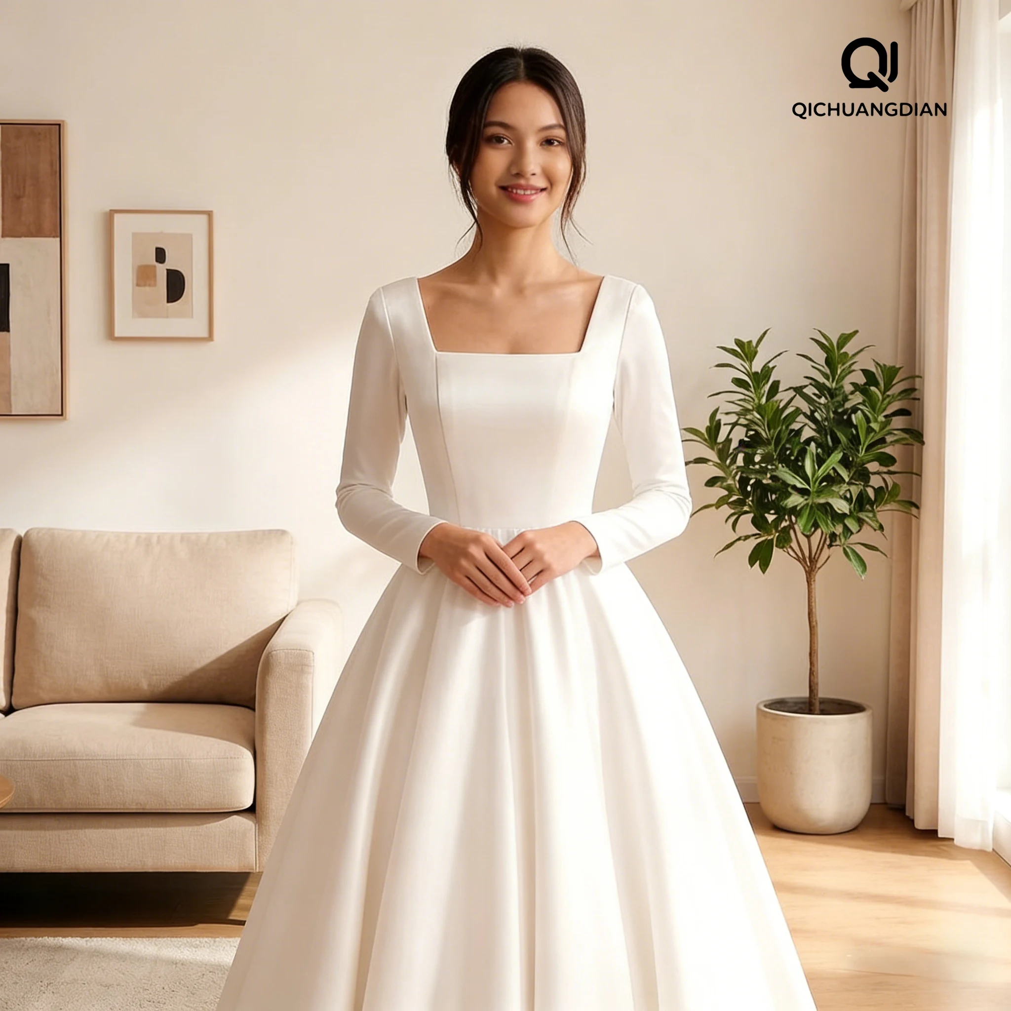 Индивидуальные свадебные платья А-силуэта с длинными рукавами, квадратным вырезом, открытой спиной, длиной в пол, на молнии, Vestido De Novia
Индивидуальные свадебные платья А-силуэта с длинными рукавами, квадратным вырезом, открытой спиной, длиной в пол, на молнии, Vestido De Novia