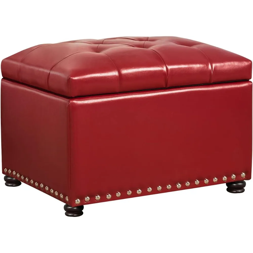 24'' Leather Storage Ottoman Rectangular Foot Rest Stool with Nailhead Trim for Bedroom Living Room
24'' Leather Storage Ottoman Rectangular Foot Rest Stool with Nailhead Trim for Bedroom Living Room