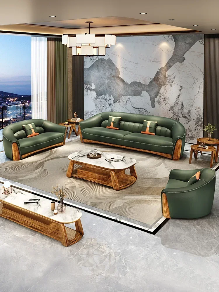 New Chinese Style Ugyen Wood Leather Sofa Large Apartment Combination New Furniture
New Chinese Style Ugyen Wood Leather Sofa Large Apartment Combination New Furniture