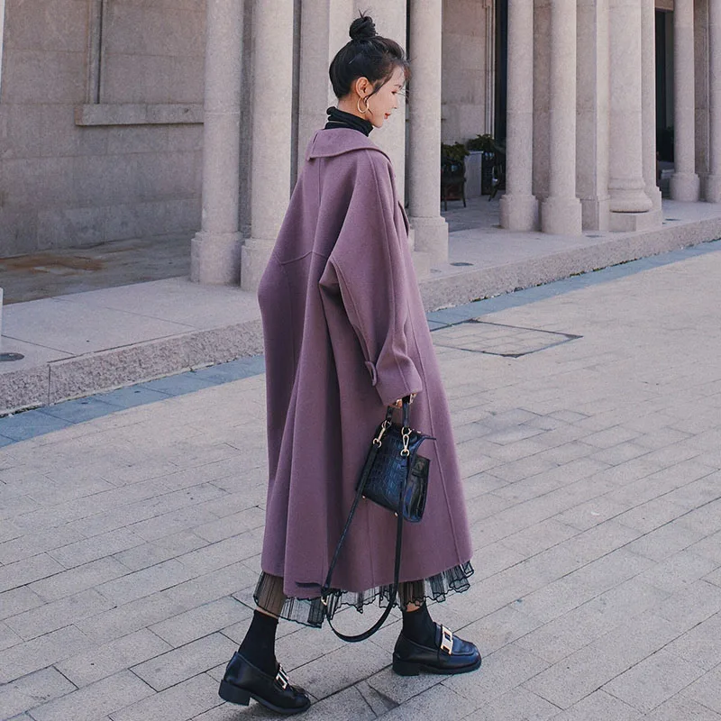 Long Vintage Women Wool Coat Thick Warm Turn-Down Collar Solid Outerwear Autumn Winter New Elegant Fashion Female Cardigans
Long Vintage Women Wool Coat Thick Warm Turn-Down Collar Solid Outerwear Autumn Winter New Elegant Fashion Female Cardigans