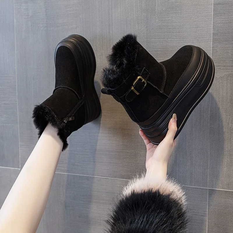 Women Winter Snow Boots Platform Wedge Boots Fur Lined Warm Short Boots Inner Height Increasing Casual Non-slip Women's Shoes
Women Winter Snow Boots Platform Wedge Boots Fur Lined Warm Short Boots Inner Height Increasing Casual Non-slip Women's Shoes