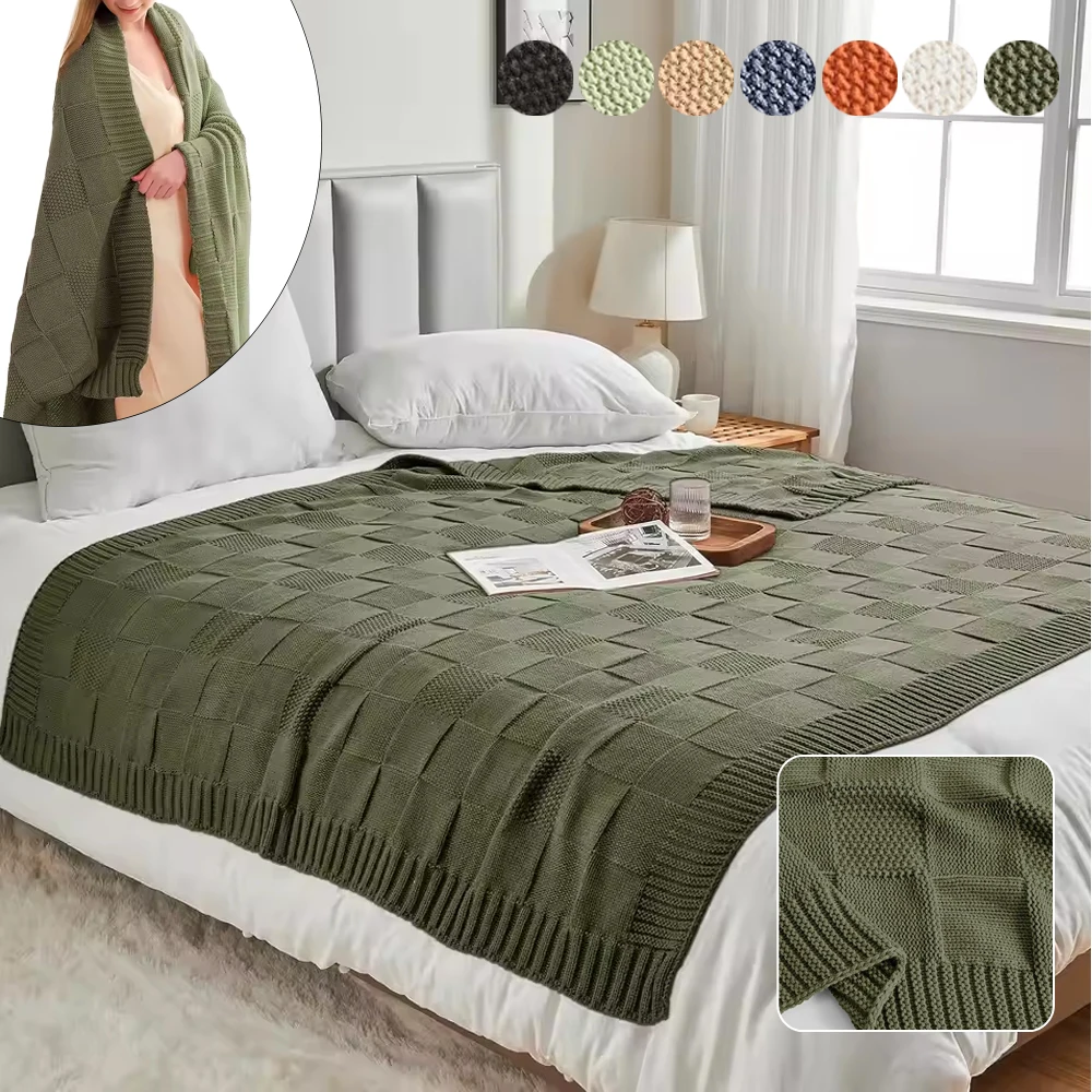 Nordic Blankets for Beds Sofa Couch Thickened Knit Bedspread Throw Blankets Solid Color Waffle Embossed Nap Blankets Home 캠핑담요
Nordic Blankets for Beds Sofa Couch Thickened Knit Bedspread Throw Blankets Solid Color Waffle Embossed Nap Blankets Home 캠핑담요