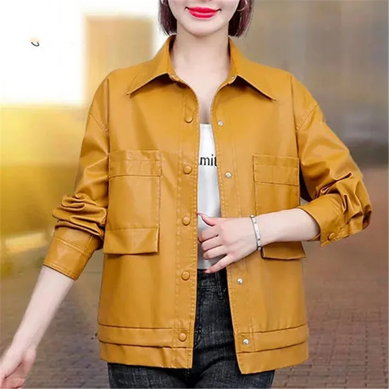 High End PU Leather locomotive Jacket Women's Spring Autumn Korean Version Short Leather Coat Female Outerwear Tops 2024 NEW 4XL
High End PU Leather locomotive Jacket Women's Spring Autumn Korean Version Short Leather Coat Female Outerwear Tops 2024 NEW 4XL
