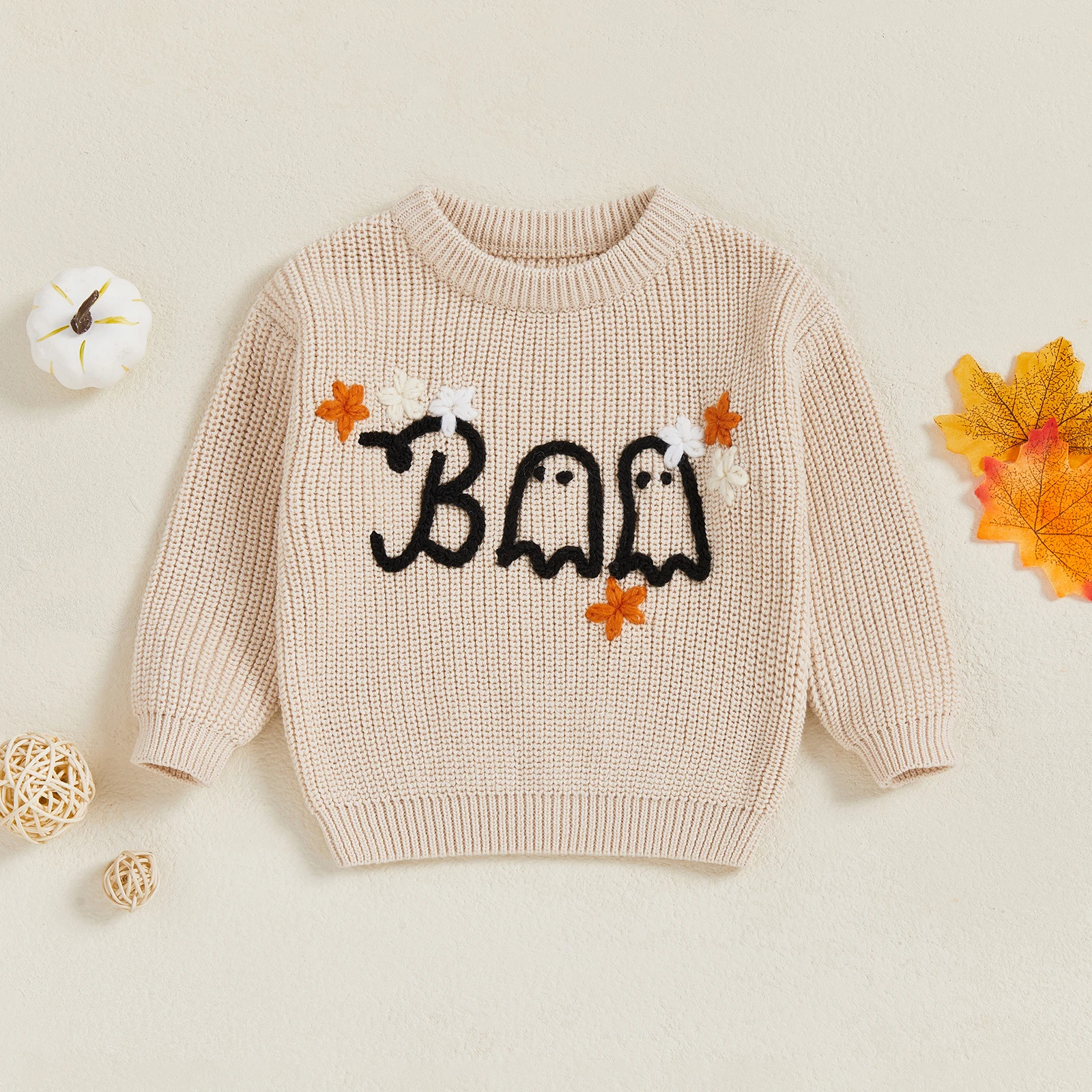 Свитер на Хэллоуин для малышей, пуловер с круглым вырезом и длинными рукавами с вышивкой букв, массивные вязаные топы
Свитер на Хэллоуин для малышей, пуловер с круглым вырезом и длинными рукавами с вышивкой букв, массивные вязаные топы