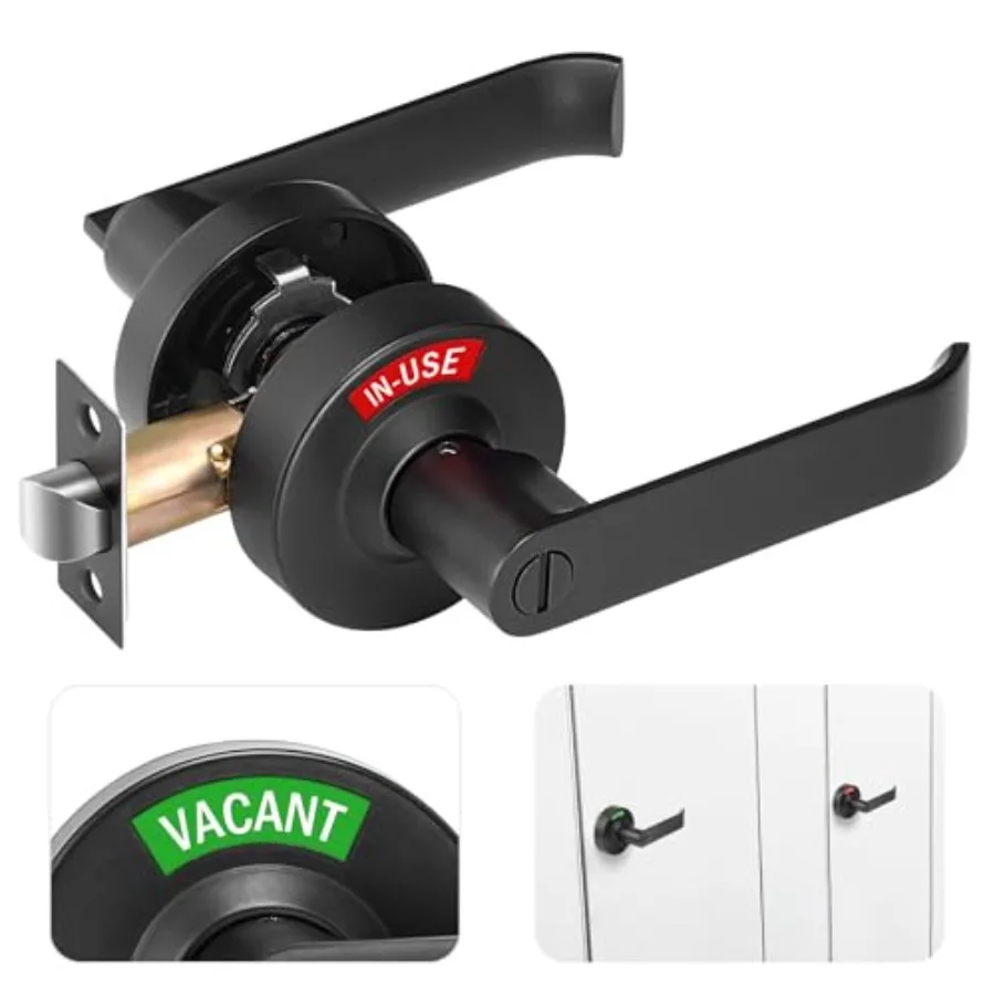 Bathroom Indicator Privacy Door Lock, Vacant Occupied Bathroom Lock, Large Vacant or in-Use Door Handle for All Women Men Restr
Bathroom Indicator Privacy Door Lock, Vacant Occupied Bathroom Lock, Large Vacant or in-Use Door Handle for All Women Men Restr