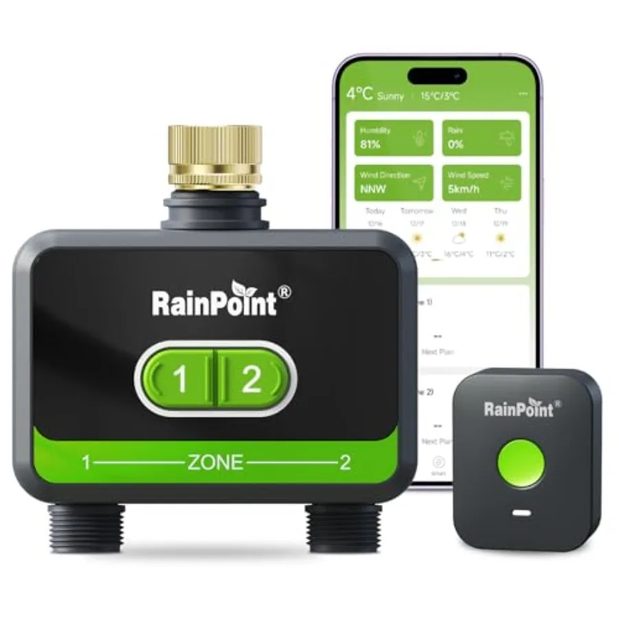WiFi Water Timer for Garden Hose with Brass Inlet 2-Zone Smart Sprinkler Hose Timer WiFi Irrigation Controller Automatic Wateri
WiFi Water Timer for Garden Hose with Brass Inlet 2-Zone Smart Sprinkler Hose Timer WiFi Irrigation Controller Automatic Wateri